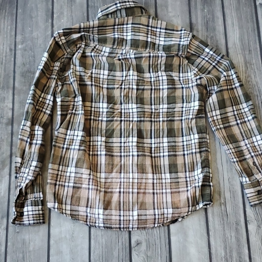Oversized Upcycled Bleached Flannel Shirt Sz Small - Picture 4 of 5